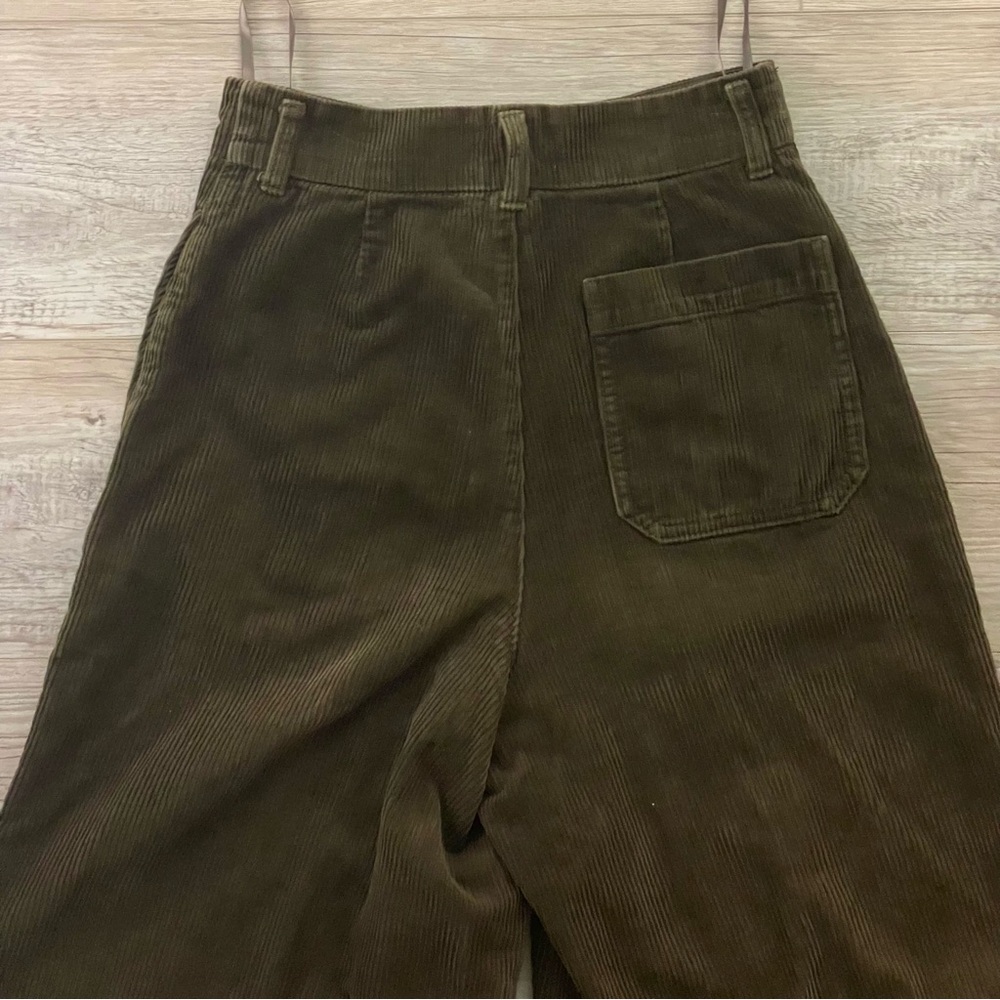 Olive Green Corduroy Culottes - Picture 3 of 5